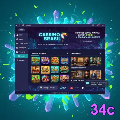 Use a 34c com acesso seguro e plataforma confiável